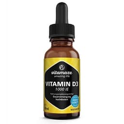 Vitamin D3 Tropfen hochdosiert 1000 IE, 50 ml (1700 Tropfen), Cholecalciferol vegetarisch, hohe Bioverfügbarkeit, Natürliche Nahrungsergänzung ohne Zusatzstoffe, Made in Germany image