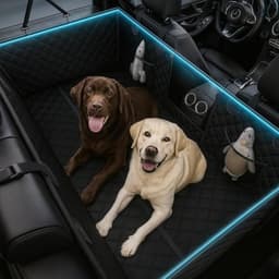 Truck Dog Seat Cover for Back Seat – Hard Bottom Hammock Holds 400lbs – Waterproof Pet Seat Protector for Large Dogs – Back Seat Extender Platform with Storage – Dog Car Seat Cover for Truck image