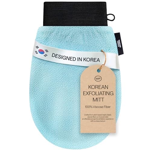Korean Exfoliating Glove for Shower – Deep Body Scrubber & Face Exfoliator – Shower Gloves – Tan Remover Washcloth, Smooth Skin & Body Exfoliating Mitt – Loofah Wash Cloth Alternative Pack o