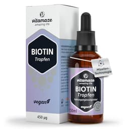 Biotin Tropfen mit EMULDROP Technologie für maximale Aufnahme 100 Tage (50ml) vegan und sublingual für Haare Haut und Nägel ohne Konservierungsstoffe image