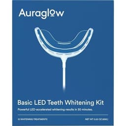 Auraglow Teeth Whitening Kit, Wired LED Accelerator Light, 35% Carbamide Peroxide Teeth Whitening Gel, 12 Whitening Treatments, Whitens up to 10 Shades in 7 Days image