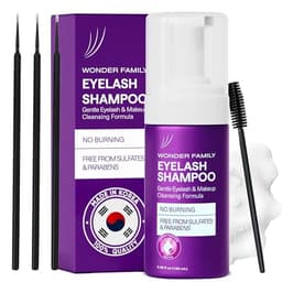 Lash Shampoo Kit with Eyelash Spoolie & Eyelash Shampoo Included - Lash Cleaning Kit for Salon, Home - No Parabens, No Sulfates - Eye Wash Kit with a Brush - 3.38 Fl Oz Royal Purple image