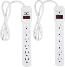 Amazon Basics 6-Outlet Surge Protector Power Strip (2-Pack) image