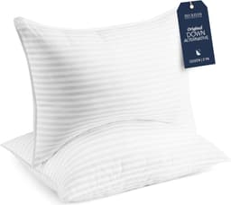Beckham Hotel Collection Bed Pillows – Soft Down Alternative Pillows (Set of 2) for Back, Side & Stomach Sleepers image